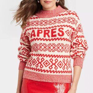 A New Day Apres Crewneck Geo Pullover Ski Sweater